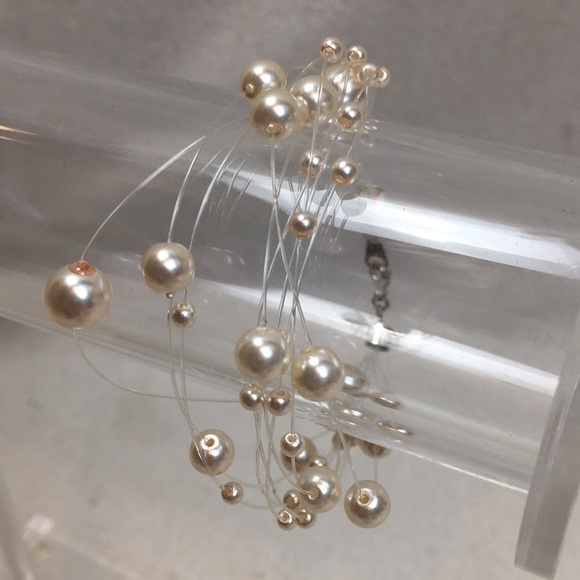 Multi strand Illusion Pearl Bracelet - Picture 1 of 5